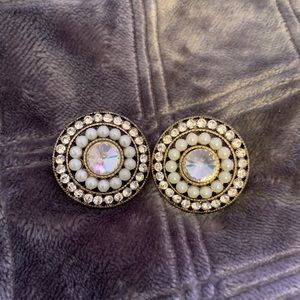 Beautiful Pearl & Rhinestone Earrings